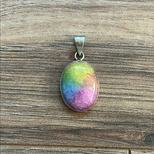 Sterling Silver Dyed Quartz Pendant
